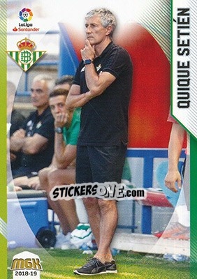 Sticker Quique Setien - Liga 2018-2019. Megacracks n. 130 - Panini