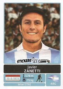 Cromo Javier Zanetti - Copa América. Argentina 2011 - Panini