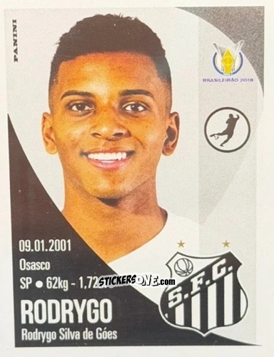 Cromo Rodrygo - Campeonato Brasileiro 2018 n. 267 - Panini