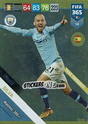Sticker David Silva - FIFA 365: 2018-2019. Adrenalyn XL n. 12 - Panini