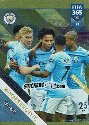 Sticker Manchester City FC - 5th English Title - FIFA 365: 2018-2019. Adrenalyn XL n. 15 - Panini
