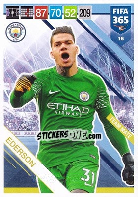 Sticker Ederson - FIFA 365: 2018-2019. Adrenalyn XL n. 16 - Panini