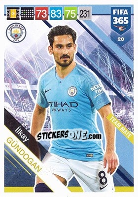 Sticker Ilkay Gündogan - FIFA 365: 2018-2019. Adrenalyn XL n. 20 - Panini