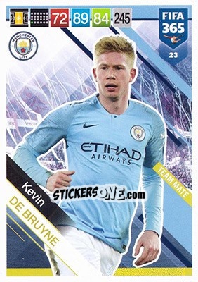 Sticker Kevin De Bruyne - FIFA 365: 2018-2019. Adrenalyn XL n. 23 - Panini