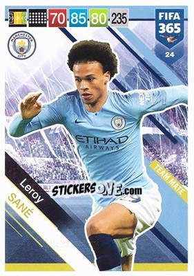 Sticker Leroy Sané - FIFA 365: 2018-2019. Adrenalyn XL n. 24 - Panini