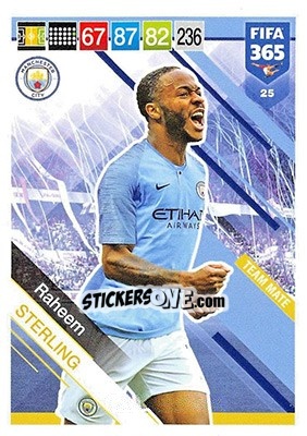 Sticker Raheem Sterling - FIFA 365: 2018-2019. Adrenalyn XL n. 25 - Panini