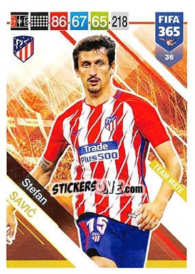 Sticker Stefan Savic - FIFA 365: 2018-2019. Adrenalyn XL n. 36 - Panini