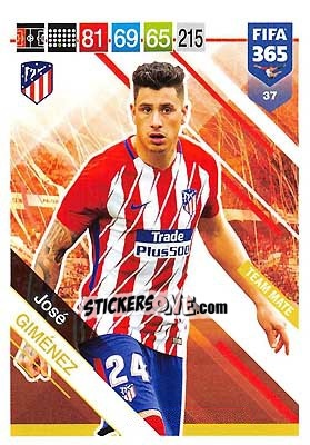 Sticker José Giménez - FIFA 365: 2018-2019. Adrenalyn XL n. 37 - Panini