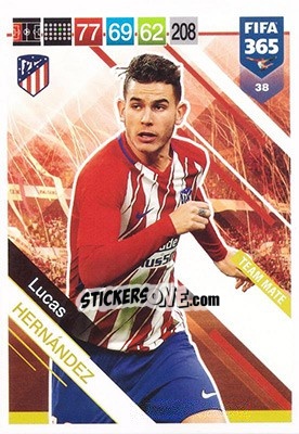 Sticker Lucas Hernández - FIFA 365: 2018-2019. Adrenalyn XL n. 38 - Panini