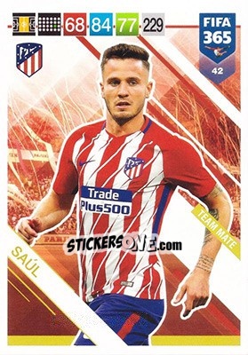 Sticker Saúl - FIFA 365: 2018-2019. Adrenalyn XL n. 42 - Panini