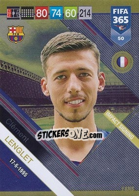 Sticker Clément Lenglet - FIFA 365: 2018-2019. Adrenalyn XL n. 50 - Panini