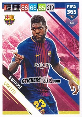 Sticker Samuel Umtiti - FIFA 365: 2018-2019. Adrenalyn XL n. 53 - Panini