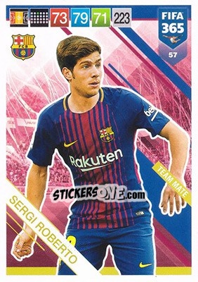 Sticker Sergi Roberto - FIFA 365: 2018-2019. Adrenalyn XL n. 57 - Panini