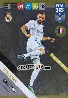 Sticker Karim Benzema - FIFA 365: 2018-2019. Adrenalyn XL n. 66 - Panini
