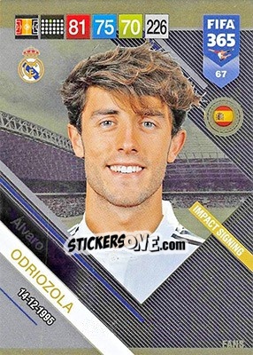 Sticker Álvaro Odriozola - FIFA 365: 2018-2019. Adrenalyn XL n. 67 - Panini