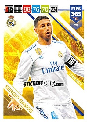 Sticker Sergio Ramos - FIFA 365: 2018-2019. Adrenalyn XL n. 73 - Panini