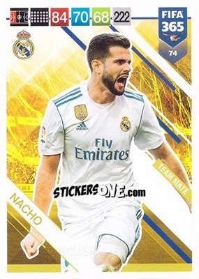 Sticker Nacho Fernández - FIFA 365: 2018-2019. Adrenalyn XL n. 74 - Panini