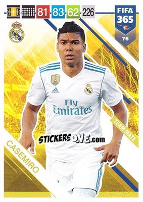 Sticker Casemiro - FIFA 365: 2018-2019. Adrenalyn XL n. 76 - Panini