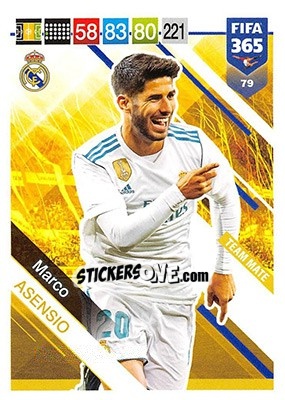 Sticker Marco Asensio - FIFA 365: 2018-2019. Adrenalyn XL n. 79 - Panini