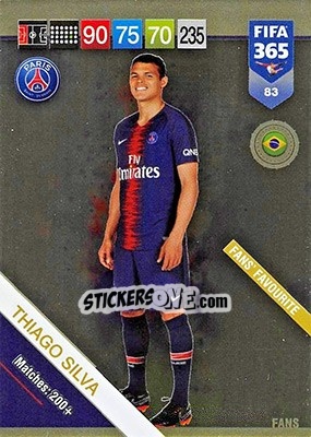 Sticker Thiago Silva - FIFA 365: 2018-2019. Adrenalyn XL n. 83 - Panini