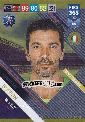 Sticker Gianluigi Buffon - FIFA 365: 2018-2019. Adrenalyn XL n. 86 - Panini