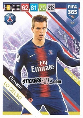 Cromo Giovani Lo Celso - FIFA 365: 2018-2019. Adrenalyn XL - Panini