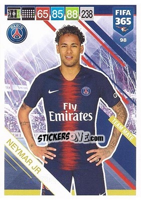 Sticker Neymar Jr - FIFA 365: 2018-2019. Adrenalyn XL n. 98 - Panini