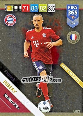 Sticker Franck Ribéry - FIFA 365: 2018-2019. Adrenalyn XL n. 101 - Panini
