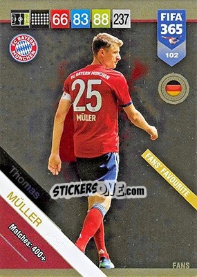 Sticker Thomas Müller - FIFA 365: 2018-2019. Adrenalyn XL n. 102 - Panini