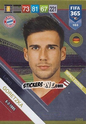 Sticker Leon Goretzka - FIFA 365: 2018-2019. Adrenalyn XL n. 103 - Panini
