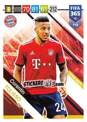 Sticker Corentin Tolisso - FIFA 365: 2018-2019. Adrenalyn XL n. 112 - Panini