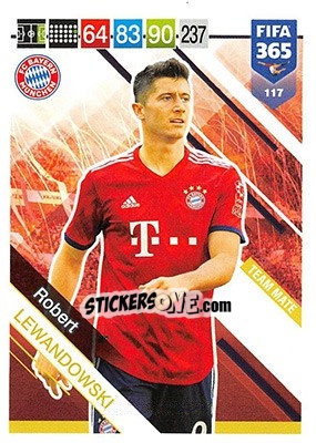 Sticker Robert Lewandowski - FIFA 365: 2018-2019. Adrenalyn XL n. 117 - Panini
