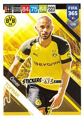Sticker Ömer Toprak - FIFA 365: 2018-2019. Adrenalyn XL n. 126 - Panini