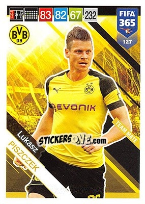 Sticker Lukasz Piszczek - FIFA 365: 2018-2019. Adrenalyn XL n. 127 - Panini