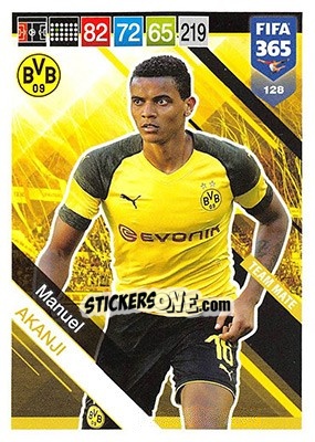 Sticker Manuel Akanji - FIFA 365: 2018-2019. Adrenalyn XL n. 128 - Panini