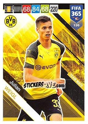 Sticker Julian Weigl - FIFA 365: 2018-2019. Adrenalyn XL n. 130 - Panini