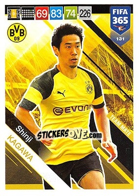 Sticker Shinji Kagawa - FIFA 365: 2018-2019. Adrenalyn XL n. 131 - Panini