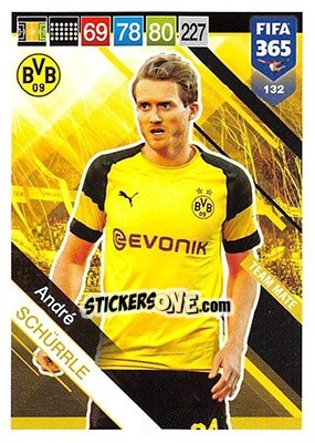 Sticker André Schürrle - FIFA 365: 2018-2019. Adrenalyn XL n. 132 - Panini