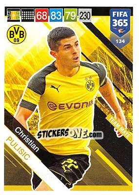 Sticker Christian Pulisic - FIFA 365: 2018-2019. Adrenalyn XL - Panini