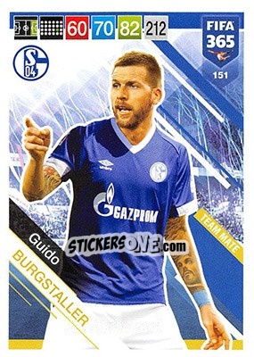 Sticker Guido Burgstaller - FIFA 365: 2018-2019. Adrenalyn XL n. 151 - Panini
