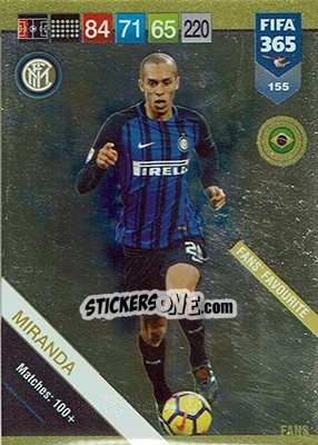 Sticker Miranda - FIFA 365: 2018-2019. Adrenalyn XL n. 155 - Panini