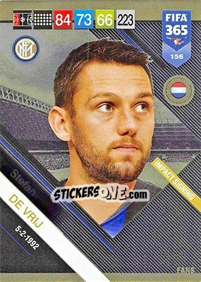 Sticker Stefan de Vrij - FIFA 365: 2018-2019. Adrenalyn XL n. 156 - Panini
