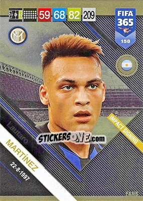 Sticker Lautaro Martínez - FIFA 365: 2018-2019. Adrenalyn XL n. 158 - Panini