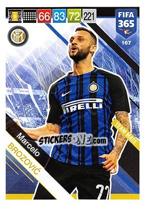 Sticker Marcelo Brozovic - FIFA 365: 2018-2019. Adrenalyn XL n. 167 - Panini