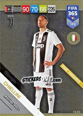 Sticker Giorgio Chiellini - FIFA 365: 2018-2019. Adrenalyn XL n. 173 - Panini
