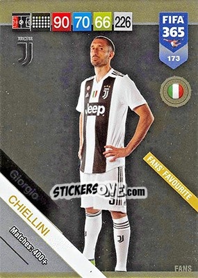 Cromo Giorgio Chiellini - FIFA 365: 2018-2019. Adrenalyn XL - Panini