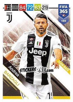 Cromo Andrea Barzagli - FIFA 365: 2018-2019. Adrenalyn XL - Panini