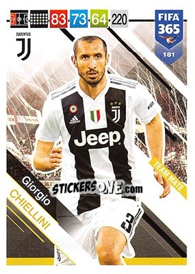 Sticker Giorgio Chiellini - FIFA 365: 2018-2019. Adrenalyn XL n. 181 - Panini