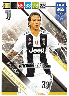 Sticker Federico Bernardeschi - FIFA 365: 2018-2019. Adrenalyn XL n. 186 - Panini