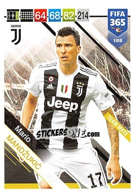 Sticker Mario Mandžukic - FIFA 365: 2018-2019. Adrenalyn XL n. 188 - Panini